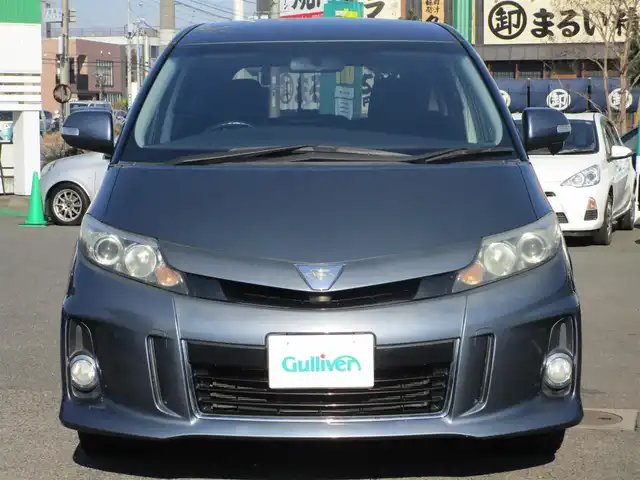 トヨタ エスティマ アエラス 岡山県 2013(平25)年 6.1万km グレイッシュブルーマイカメタリック ワンオーナー/純正SDナビ/フルセグテレビ/バックカメラ/Bluetooth/DVD再生可能/両側パワースライドドア/オートライト/クルーズコントロール/HIDヘッドライト/ビルトインETC/純正18AW/純正フロアマット