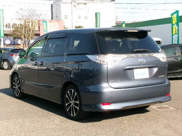 トヨタ エスティマ アエラス 岡山県 2013(平25)年 6.1万km グレイッシュブルーマイカメタリック ワンオーナー/純正SDナビ/フルセグテレビ/バックカメラ/Bluetooth/DVD再生可能/両側パワースライドドア/オートライト/クルーズコントロール/HIDヘッドライト/ビルトインETC/純正18AW/純正フロアマット