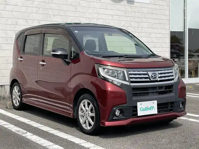 ダイハツ ムーヴ カスタム X SA 宮崎県 2015(平27)年 6.2万km ブラックマイカメタリック/ファイアークォーツレッドメタリック 2トーン 社外ナビ「CN-HE02WD」/(AM.FM.Bluetooth.DVD.CD)/フルセグTV/バックカメラ/ETC/コーナーセンサー/前後ドライブレコーダー/オートライト/オートエアコン/横滑り防止機能/衝突軽減ブレーキ/アイドリングストップ/スマートキー/電格ミラー/パワーウィンドウ/パワーステアリング