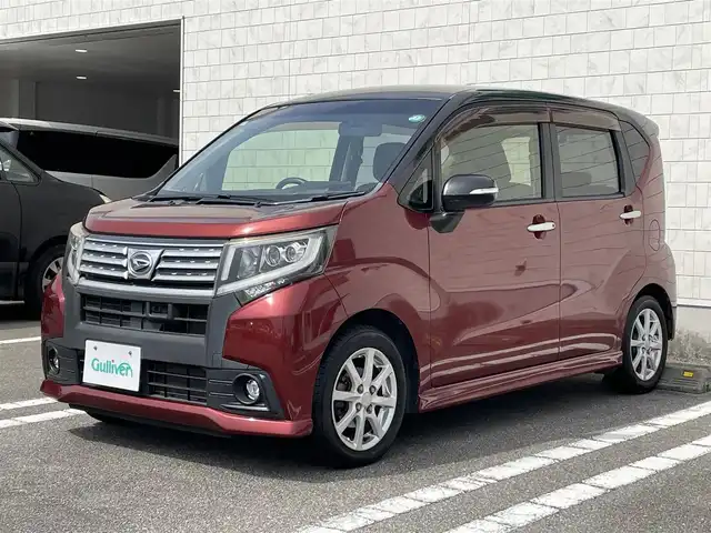 ダイハツ ムーヴ カスタム X SA 宮崎県 2015(平27)年 6.2万km ブラックマイカメタリック/ファイアークォーツレッドメタリック 2トーン 社外ナビ「CN-HE02WD」/(AM.FM.Bluetooth.DVD.CD)/フルセグTV/バックカメラ/ETC/コーナーセンサー/前後ドライブレコーダー/オートライト/オートエアコン/横滑り防止機能/衝突軽減ブレーキ/アイドリングストップ/スマートキー/電格ミラー/パワーウィンドウ/パワーステアリング