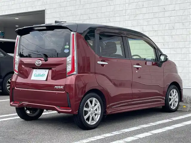ダイハツ ムーヴ カスタム X SA 宮崎県 2015(平27)年 6.2万km ブラックマイカメタリック/ファイアークォーツレッドメタリック 2トーン 社外ナビ「CN-HE02WD」/(AM.FM.Bluetooth.DVD.CD)/フルセグTV/バックカメラ/ETC/コーナーセンサー/前後ドライブレコーダー/オートライト/オートエアコン/横滑り防止機能/衝突軽減ブレーキ/アイドリングストップ/スマートキー/電格ミラー/パワーウィンドウ/パワーステアリング