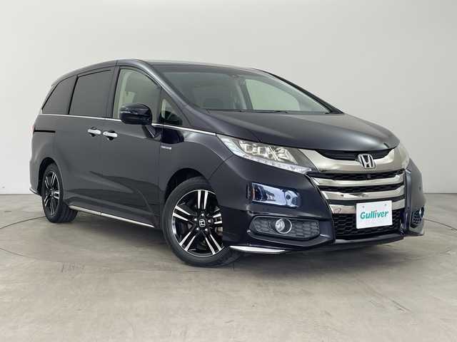 ホンダ オデッセイ ハイブリッド アブソルートセンシングEXパック 兵庫県 2016(平28)年 8万km プレミアムヴィーナスブラックP ・メーカーオプションナビ/・Bluetooth/DVD/CD/HDMI/USB/TV/・全方位カメラ/・ホンダセンシング/・衝突軽減ブレーキ/・歩行者事故低減ステアリング/・アダプティブ・クルーズ・コントロール/・車線維持支援システム/・路外逸脱抑制機能/・誤発進抑制機能/・先行車発進お知らせ機能/・標識認識機能/・ブラインドスポットモニター/・コーナーセンサー/・両側パワースライドドア/・ステアリングスイッチ/・ハーフレザーシート/・運転席パワーシート/・2列目オットマン/・2列目サンシェード/・社外前方ドラレコ/・LEDヘッドライト/・フォグランプ/・純正17インチアルミホイールタイヤ