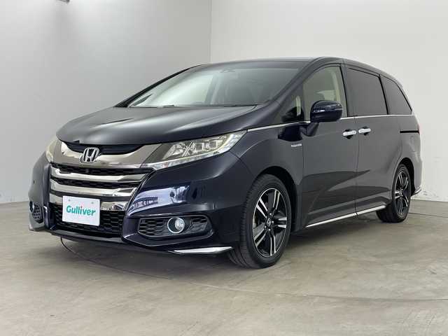 ホンダ オデッセイ ハイブリッド アブソルートセンシングEXパック 兵庫県 2016(平28)年 8万km プレミアムヴィーナスブラックP ・メーカーオプションナビ/・Bluetooth/DVD/CD/HDMI/USB/TV/・全方位カメラ/・ホンダセンシング/・衝突軽減ブレーキ/・歩行者事故低減ステアリング/・アダプティブ・クルーズ・コントロール/・車線維持支援システム/・路外逸脱抑制機能/・誤発進抑制機能/・先行車発進お知らせ機能/・標識認識機能/・ブラインドスポットモニター/・コーナーセンサー/・両側パワースライドドア/・ステアリングスイッチ/・ハーフレザーシート/・運転席パワーシート/・2列目オットマン/・2列目サンシェード/・社外前方ドラレコ/・LEDヘッドライト/・フォグランプ/・純正17インチアルミホイールタイヤ