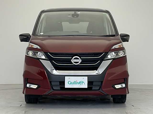 日産 セレナ ハイウェイスター Vセレクション 愛知県 2018(平30)年 4.1万km マルーンレッド 2トーン プロパイロット/衝突軽減システム/純正9型ナビ　ＳＤカードなし/フリップダウンモニター/全方位カメラ/両側パワースライドドア/クルーズコントロール/フルセグ/CD DVD/Bluetooth/バックカメラ/コーナーセンサー/純正アルミホイール/LEDヘッドライト/インテリジェントミラー/オートライト/ドライブレコーダー/ETC/ステアリングスイッチ/スマートキー/プッシュスタート