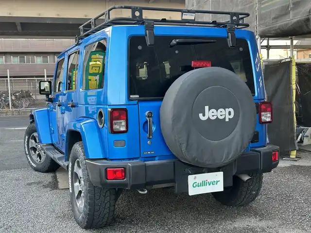 クライスラー・ジープ ジープ ラングラー アンリミテッド サハラ 千葉県 2016(平28)年 8万km 青 取扱説明書、保証書、スペアキー/社外SDナビ　AVIC-RZ103/AM/FM/BT/ワンセグ/クルーズコントロール/ステアリングスイッチ/前後ドライブレコーダー/サイドカメラ/ETC/背面タイヤ/ダウンヒルコントロール/横滑り防止機能/アルパインスピーカー/ルーフキャリア