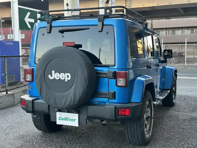 クライスラー・ジープ ジープ ラングラー アンリミテッド サハラ 千葉県 2016(平28)年 8万km 青 取扱説明書、保証書、スペアキー/社外SDナビ　AVIC-RZ103/AM/FM/BT/ワンセグ/クルーズコントロール/ステアリングスイッチ/前後ドライブレコーダー/サイドカメラ/ETC/背面タイヤ/ダウンヒルコントロール/横滑り防止機能/アルパインスピーカー/ルーフキャリア