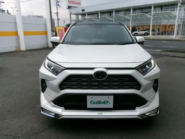 トヨタ ＲＡＶ４ G 群馬県 2019(令1)年 8.5万km ホワイトパールクリスタルシャイン ワンオーナー/パノラマムーンルーフ/モデリスタエアロ/9インチSDナビ/フルセグテレビ/バックカメラ/TVキャンセラー/ステアリングヒーター/パワーシート/パワーバックドア/Toyota Safety Sense/ブラインドスポットモニター/リヤクロストラフィックアラート