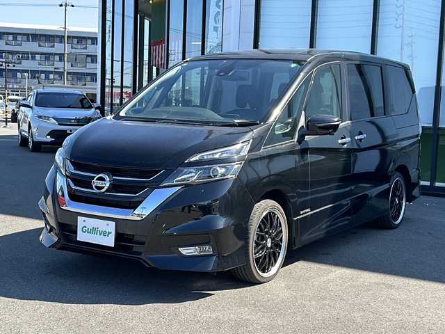 日産 セレナ ハイウェイスターVセレクションⅡ 岐阜県 2019(令1)年 3.5万km ダイヤモンドブラック セーフティパックB/　・プロパイロット（自動運転技術）/　・車線逸脱防止支援システム/　・ＳＲＳカーテンエアバック/　・インテンジェントアラウンドビューモニター/　・インテリジェントルームミラー/　・踏み間違い衝突防止アシスト/　・フロントバックソナー/社外１８インチアルミホイール/純正９型ナビ　/後席モニター　/全方位カメラ　/ドライブレコーダー　/ビルトインＥＴＣ　/衝突軽減システム　/横滑り防止装置　/ＬＥＤヘッドライト　/オートライト　/両側パワースライド　/プッシュスタート/スペアキー/スマートキー