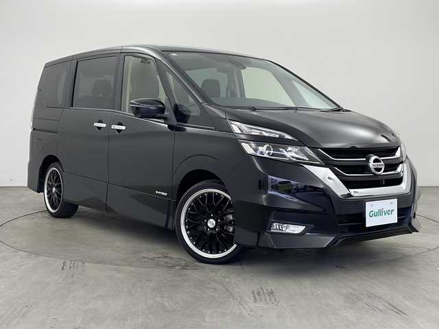 日産 セレナ ハイウェイスターVセレクションⅡ 兵庫県 2019(令1)年 3.5万km ダイヤモンドブラック ・セーフティパックB/・プロパイロット（自動運転技術）/・エマージェンシーブレーキ/・車線逸脱防止支援システム/・ＳＲＳカーテンエアバック/・インテンジェントアラウンドビューモニター/・インテリジェントルームミラー/・踏み間違い衝突防止アシスト/・フロントバックソナー/・純正９型ナビ&TV&CD&DVD&SD&BT/・純正リアフリップダウンモニター　/・全方位カメラ　/・デジタルインナーミラー/・ドライブレコーダー　/・ビルトインＥＴＣ　/・横滑り防止装置　/・ＬＥＤヘッドライト　/・オートライト　/・両側パワースライドドア/・タッチフリースライドドア/・アイドリングストップ/・社外18インチAW/・プッシュスタート/・スペアキー/・スマートキー