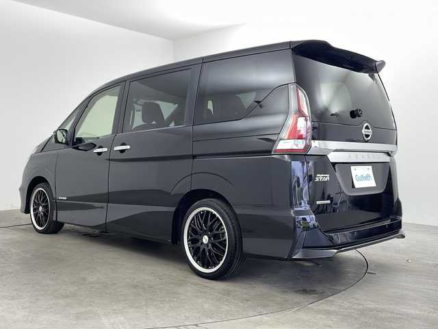 日産 セレナ ハイウェイスターVセレクションⅡ 兵庫県 2019(令1)年 3.5万km ダイヤモンドブラック ・セーフティパックB/・プロパイロット（自動運転技術）/・エマージェンシーブレーキ/・車線逸脱防止支援システム/・ＳＲＳカーテンエアバック/・インテンジェントアラウンドビューモニター/・インテリジェントルームミラー/・踏み間違い衝突防止アシスト/・フロントバックソナー/・純正９型ナビ&TV&CD&DVD&SD&BT/・純正リアフリップダウンモニター　/・全方位カメラ　/・デジタルインナーミラー/・ドライブレコーダー　/・ビルトインＥＴＣ　/・横滑り防止装置　/・ＬＥＤヘッドライト　/・オートライト　/・両側パワースライドドア/・タッチフリースライドドア/・アイドリングストップ/・社外18インチAW/・プッシュスタート/・スペアキー/・スマートキー