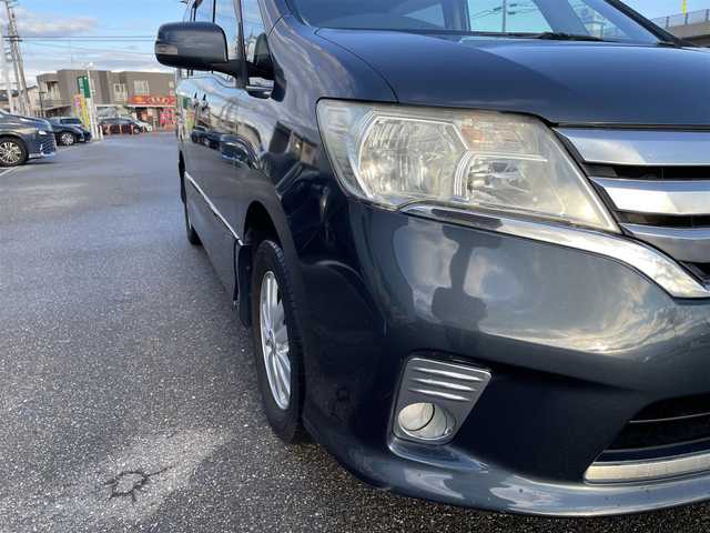 日産 セレナ ハイウェイスター Vセレクション 石川県 2012(平24)年 10.7万km 青 4WD/純正メモリーナビ/フルセグTV/バックカメラ/フリップダウンモニター/ETC/インテリキー/プッシュスタート/電動ミラー/オートライト/オートエアコン