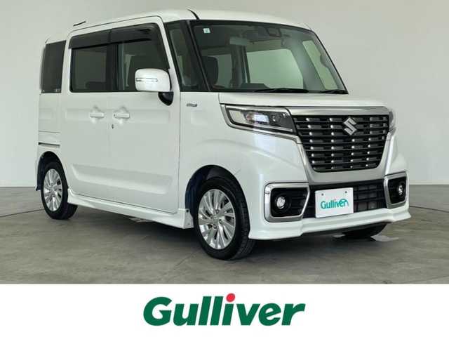 スズキ スペーシア カスタム HYBRID GS 大分県 2019(平31)年 5.8万km ピュアホワイトP ワンオーナー/衝突軽減ブレーキ/誤発進抑制機能/車線逸脱警報機能/ふらつき警報機能/先行車発進お知らせ機能/ハイビームアシスト/後退時ブレーキサポート/社外8型ナビ　型式：AVIC-CL901/【フルセグTV、DVD再生可、BT対応】/ステアリングスイッチ/バックカメラ/左側電動スライドドア/社外ドライブレコーダー　型式：ZDR-012/ETC/運転席シートヒーター/アイドリングストップ/横滑り防止装置/電動格納ミラー/社外フロアマット/オートライト/LEDヘッドライト/LEDフォグ/純正14インチアルミホイール/保証書、取説、スペアキー有り
