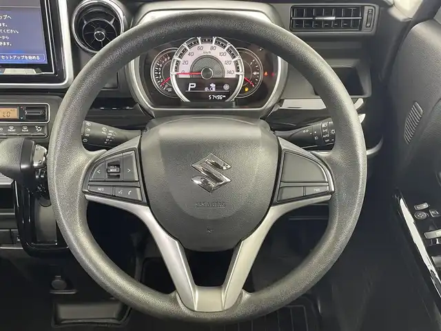 スズキ スペーシア カスタム HYBRID GS 大分県 2019(平31)年 5.8万km ピュアホワイトP ワンオーナー/衝突軽減ブレーキ/誤発進抑制機能/車線逸脱警報機能/ふらつき警報機能/先行車発進お知らせ機能/ハイビームアシスト/後退時ブレーキサポート/社外8型ナビ　型式：AVIC-CL901/【フルセグTV、DVD再生可、BT対応】/ステアリングスイッチ/バックカメラ/左側電動スライドドア/社外ドライブレコーダー　型式：ZDR-012/ETC/運転席シートヒーター/アイドリングストップ/横滑り防止装置/電動格納ミラー/社外フロアマット/オートライト/LEDヘッドライト/LEDフォグ/純正14インチアルミホイール/保証書、取説、スペアキー有り