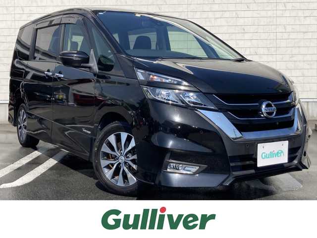 日産 セレナ ハイウェイスター プロパイロットED 静岡県 2016(平28)年 7.7万km ダイヤモンドブラック ビークルダイナミクスコントロール/ハンズフリースライドドア/社外SDナビ(CN-RE03WD)/　AM FM CD DVD Bluetooth/フルセグTV/バックモニター/オートヘッドライト/電動パーキングブレーキ/オートブレーキホールド/純正16インチアルミホイール/サンシェード/ドアバイザー/フロントフォグランプ/ワンオーナー/プロパイロット/　・アダプティブクルーズコントロール/　・レーンキープアシスト/社外ETC