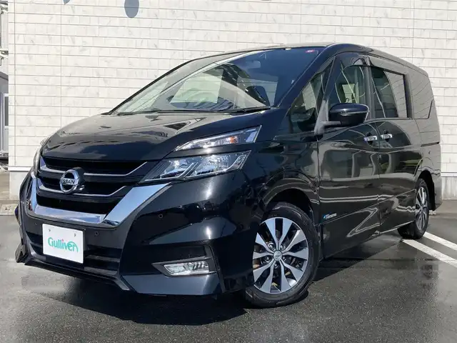 日産 セレナ ハイウェイスター プロパイロットED 静岡県 2016(平28)年 7.7万km ダイヤモンドブラック ビークルダイナミクスコントロール/ハンズフリースライドドア/社外SDナビ(CN-RE03WD)/　AM FM CD DVD Bluetooth/フルセグTV/バックモニター/オートヘッドライト/電動パーキングブレーキ/オートブレーキホールド/純正16インチアルミホイール/サンシェード/ドアバイザー/フロントフォグランプ/ワンオーナー/プロパイロット/　・アダプティブクルーズコントロール/　・レーンキープアシスト/社外ETC