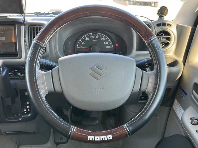 スズキ エブリイ ジョイン 兵庫県 2017(平29)年 8.7万km ブルーイッシュブラックパール3 岡モータース ミニチュアクルーズSV/取扱説明書/保証書/社外SDナビ（フルググ/Bluetooth/AM/FM/DISC/SD）/インチアップ/ドラレコ前後/ETC/バックカメラ/革調シートカバー/衝突軽減ブレーキ/後付けモニター/2nd発進/MTモード/純正フロアマット/社外アルミホイール/LEDヘッドライト/両側スライドドア