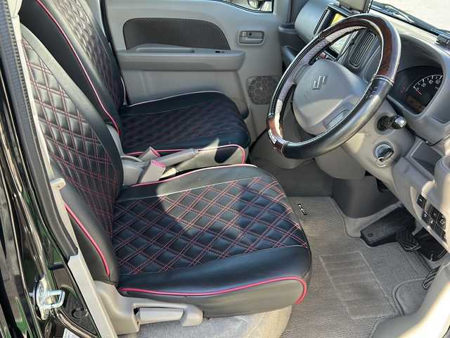 スズキ エブリイ ジョイン 兵庫県 2017(平29)年 8.7万km ブルーイッシュブラックパール3 岡モータース ミニチュアクルーズSV/取扱説明書/保証書/社外SDナビ（フルググ/Bluetooth/AM/FM/DISC/SD）/インチアップ/ドラレコ前後/ETC/バックカメラ/革調シートカバー/衝突軽減ブレーキ/後付けモニター/2nd発進/MTモード/純正フロアマット/社外アルミホイール/LEDヘッドライト/両側スライドドア