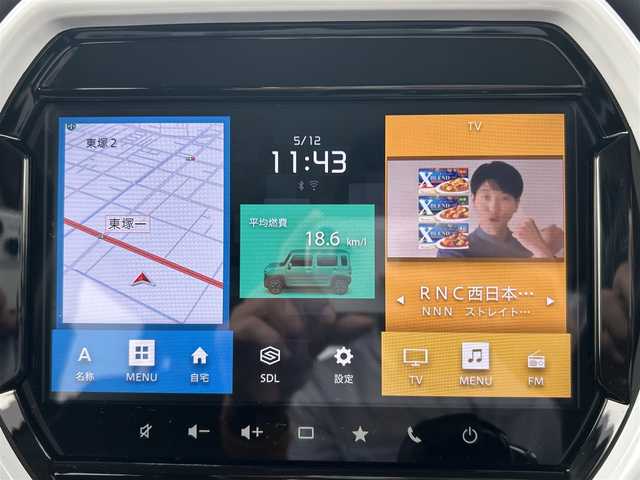 スズキ ハスラー HYBRID X 岡山県 2022(令4)年 3万km オフブルーM 純正ナビ　/全周囲カメラ　/バックカメラ　/フルセグＴＶ　/Ｂｌｕｅｔｏｏｔｈ接続　/ＥＴＣ　/プッシュスタート　/フルフラットシート　/アイドリングストップ　/ＵＳＢ入力　/１５インチ純正アルミホイール　/スマートキー