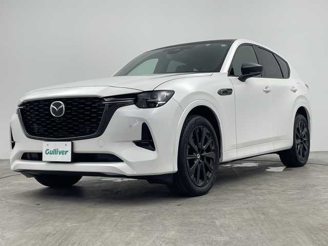 マツダ ＣＸ－６０ XD HV エクスクルーシブスポーツ 三重県 2022(令4)年 1.3万km ロジウムホワイトプレミアムメタリック 禁煙車/１２．３インチマツダコネクトナビ　/全方位カメラ/ＢＯＳＥプレミアムサウンド/ナッパレザー　/ＤＮ席シートベンチレーション　/全席シートヒーター　/DNパワーシート/シートメモリー/電動チルト&テレスコピック/革巻きステアリング/ステアリングスイッチ/レーダークルーズコントロール　/衝突被害軽減ブレーキ　/レーンキープアシスト/ブラインドスポットモニター/前後コーナーセンサー /電動リアゲート/ビルトインETC/純正前後ドライブレコーダー