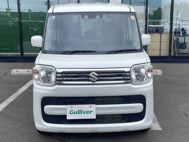 スズキ スペーシア HYBRID X 道東・釧路十勝 2022(令4)年 6.4万km ピュアホワイトP ・４WD/・純正9インチナビ/（フルセグTV Bluetooth CD DVD USB ）/・全周囲カメラ/・衝突軽減ブレーキサポート/・車線逸脱防止機能/・コーナーセンサー/・両側パワースライドドア/・後席サーキュレーター/・後席サンシェード/・運転席、助手席シートヒーター/・ステアリングスイッチ/・アイドリングストップ/・社外前方ドライブレコーダー/・オートライト/・ハイビームアシスト/・ヘッドライトレベライザー/・ドアバイザー/・フルオートエアコン/・電動格納ミラー/・スマートキー/・プッシュスタート/・社外14インチアルミホイール/・スチールホイール付夏タイヤ積込