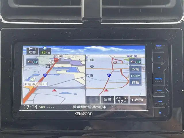 トヨタ プリウス Sセーフティプラス 愛媛県 2018(平30)年 8万km スティールブロンドM KENWOODナビ　/AM/FM/CD/DVD/BT/フルセグTV　/バックカメラ　/トヨタセーフティセンス/レーダークルーズコントロール/車線逸脱防止装置/衝突被害軽減装置/先進車発進お知らせ装置/横滑り防止装置/オートマチックハイビーム/ドライブレコーダー　/シンプルインテリジェントパーキングアシスト　/ETC/ISOFIX/純正ドアバイザー/現状サマー(純正AW)(195/65/R１５)/DUNLOP ENASAVE