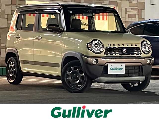 スズキ ハスラー ワンダラー 徳島県 2019(平31)年 4.8万km シフォンアイボリーメタリック/ウッディブラウン2トーンルーフ 純正7型メモリナビ　AVIC-RWS901/（DISC/USB/ラジオ/iPod/BT/AUX/フルセグ）/全方位カメラ/ETC/ハーフレザーシート/前席シートヒーター/純正15AW/キセノンヘッドライト/純正フロアマット/スペアキー/純正ドアバイザー/電動格納ミラー/フォグライト/取扱説明書