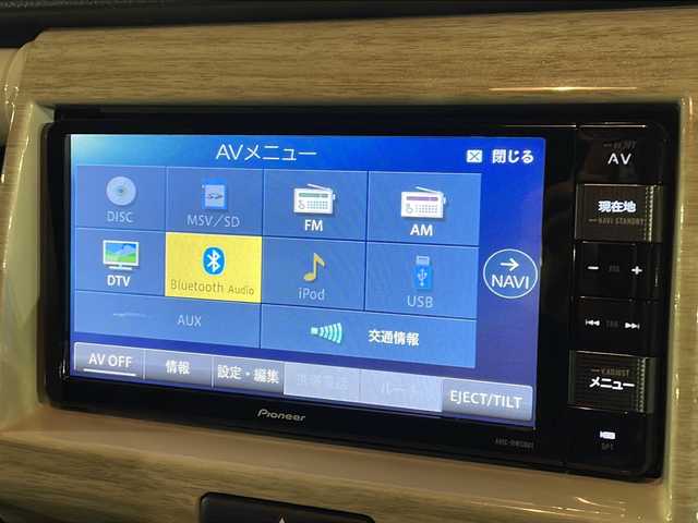 スズキ ハスラー ワンダラー 徳島県 2019(平31)年 4.8万km シフォンアイボリーメタリック/ウッディブラウン2トーンルーフ 純正7型メモリナビ　AVIC-RWS901/（DISC/USB/ラジオ/iPod/BT/AUX/フルセグ）/全方位カメラ/ETC/ハーフレザーシート/前席シートヒーター/純正15AW/キセノンヘッドライト/純正フロアマット/スペアキー/純正ドアバイザー/電動格納ミラー/フォグライト/取扱説明書