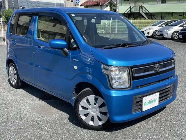 スズキ ワゴンＲ HYBRID FX 埼玉県 2018(平30)年 5.3万km ブリスクブルーメタリック ・社外ナビ/・ワンセグ/・ドライブレコーダー（前）/・ETC/・オートエアコン/・プッシュスタート/・スマートキー×２/・ヘッドアップディスプレイ/・プリクラッシュ/・アイドリングストップ/・レーンアシスト/・シートヒーター（D）/・オートライト/・電格ミラー/・助手席下収納/・フロアマット/・スタッドレス積込み/・取扱説明書/・保証書