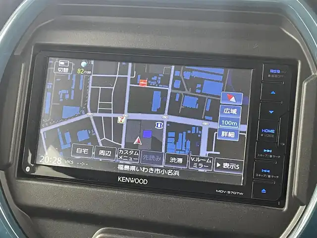 スズキ ハスラー HYBRID X 福島県 2020(令2)年 2.6万km デニムブルー ガンメタリック 2トーン スズキセーフティサポート　/・衝突軽減ブレーキ　/・後退ブレーキサポート　/・誤発進抑制機能　/・リアパーキングセンサー　/・車線逸脱警報装置　/社外ナビゲーション/・型式：MDV-S707W/・Bluetooth/CD/DVD/TV/USB/ipod/AM・FM/・バックカメラ/シートヒーター/LEDライト/・フォグライト/・オートライト/革巻きステアリング/・ステアリングスイッチ/プッシュスタート/・スマートキー/・スペアキー/純正フロアマット