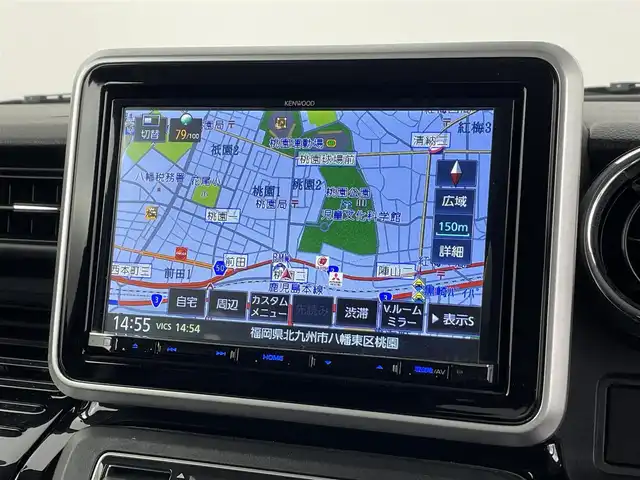 スズキ スペーシア カスタム HYBRID GS 福岡県 2019(令1)年 3.9万km ブルーイッシュブラックパール3 社外８型ナビ（ＢＴ，フルセグＴＶ）　/バックカメラ　/プッシュスタート　/コーナーセンサー　/衝突軽減ブレーキ　/レーンキープ　/横滑り防止装置　/アイドリングストップ　/片側電動スライドドア　/シートヒーター　/ＬＥＤ