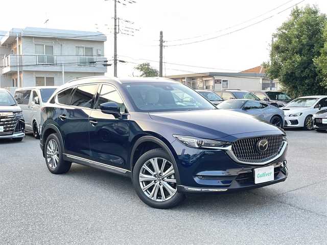 マツダ ＣＸ－８ XD エクスクルーシブモード 埼玉県 2021(令3)年 2.7万km ディープクリスタルブルーマイカ 4WD/ディーゼルターボ/6人乗りモデル/OPサンルーフ/ホワイトレザーシート/BOSEサウンドシステム/ルーフレール/純正ナビ/TV/Bluetooth/360°カメラ/レーダークルーズコントロール/衝突軽減ブレーキ/レーンキープアシスト/ウインカードアミラー/FRコーナーセンサー/ヘッドアップディスプレイ/パワーバックドア/BSM/ブラインドスポットモニター/LEDヘッドライト/スペアキー/新車保証書/取扱説明書