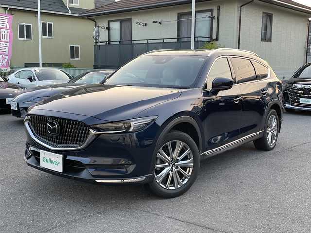 マツダ ＣＸ－８ XD エクスクルーシブモード 埼玉県 2021(令3)年 2.7万km ディープクリスタルブルーマイカ 4WD/ディーゼルターボ/6人乗りモデル/OPサンルーフ/ホワイトレザーシート/BOSEサウンドシステム/ルーフレール/純正ナビ/TV/Bluetooth/360°カメラ/レーダークルーズコントロール/衝突軽減ブレーキ/レーンキープアシスト/ウインカードアミラー/FRコーナーセンサー/ヘッドアップディスプレイ/パワーバックドア/BSM/ブラインドスポットモニター/LEDヘッドライト/スペアキー/新車保証書/取扱説明書