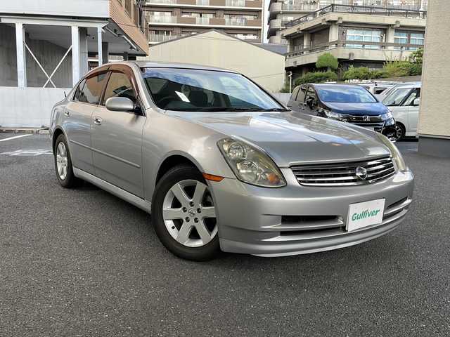 日産 スカイライン 250GT 大阪府 2004(平16)年 9万km ダイヤモンドシルバー 純正DVDナビ/AM/FM/ドアバイザー/リモコンキー/スペアキー/取扱説明書