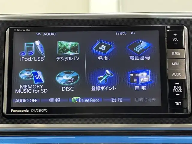 ダイハツ キャスト アクティバ X SAⅡ 愛知県 2015(平27)年 8.7万km スプラッシュブルーM 純正ナビ/（フルセグTV/USB/iPod）/衝突軽減ブレーキ/ETC/バックカメラ/コーナーセンサー/パーキングアシスト/プッシュスタート/スマートキー/ミュージックプレイヤー接続/純正フロアマット/純正14インチアルミホイール/オートライト