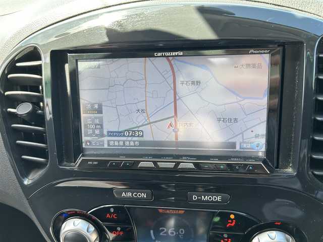 日産 ジューク 16GT FOUR 徳島県 2011(平23)年 8.4万km パッションレッド ワンオーナー/ＳＤナビ/(AM.FM.CD.フルセグ.BT)/ターボ/純正アルミホイール/ＥＴＣ/スマートキー/スペアタイヤ/純正フロアマット/電動格納ミラー/オートエアコン/フルセグＴＶ