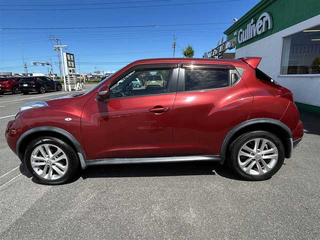 日産 ジューク 16GT FOUR 徳島県 2011(平23)年 8.4万km パッションレッド ワンオーナー/ＳＤナビ/(AM.FM.CD.フルセグ.BT)/ターボ/純正アルミホイール/ＥＴＣ/スマートキー/スペアタイヤ/純正フロアマット/電動格納ミラー/オートエアコン/フルセグＴＶ