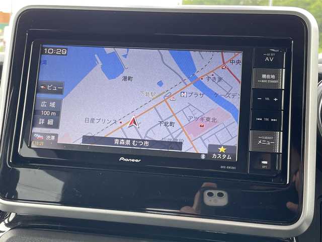 マツダ フレアワゴン カスタムスタイル ハイブリッド XT 青森県 2019(令1)年 1.5万km 黒 ４ＷＤ/全周囲カメラ/両側パワースライドドア/社外ナビ/フルセグＴＶ/Ｂｌｕｅｔｏｏｔｈ/ＣＤ／ＤＶＤ/ＵＳＢ/バックカメラ/ドライブレコーダー/シートヒーター/ＬＥＤヘッドライト/ハーフレザー/純正15インチアルミホイール