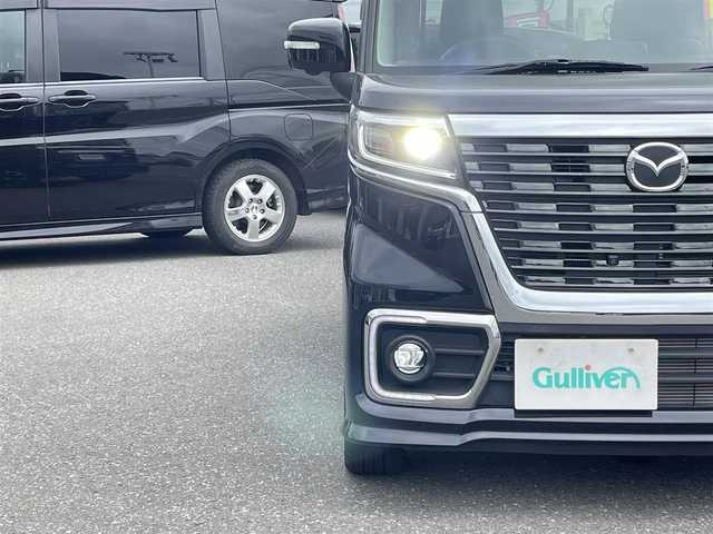 マツダ フレアワゴン カスタムスタイル ハイブリッド XT 青森県 2019(令1)年 1.5万km 黒 ４ＷＤ/全周囲カメラ/両側パワースライドドア/社外ナビ/フルセグＴＶ/Ｂｌｕｅｔｏｏｔｈ/ＣＤ／ＤＶＤ/ＵＳＢ/バックカメラ/ドライブレコーダー/シートヒーター/ＬＥＤヘッドライト/ハーフレザー/純正15インチアルミホイール