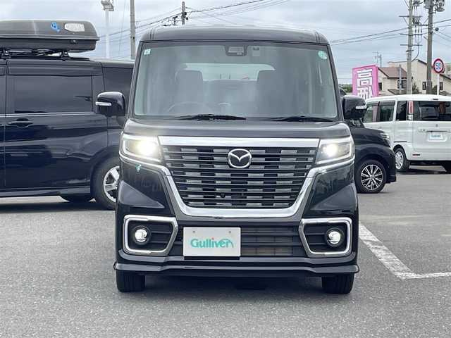 マツダ フレアワゴン カスタムスタイル ハイブリッド XT 青森県 2019(令1)年 1.5万km 黒 ４ＷＤ/全周囲カメラ/両側パワースライドドア/社外ナビ/フルセグＴＶ/Ｂｌｕｅｔｏｏｔｈ/ＣＤ／ＤＶＤ/ＵＳＢ/バックカメラ/ドライブレコーダー/シートヒーター/ＬＥＤヘッドライト/ハーフレザー/純正15インチアルミホイール