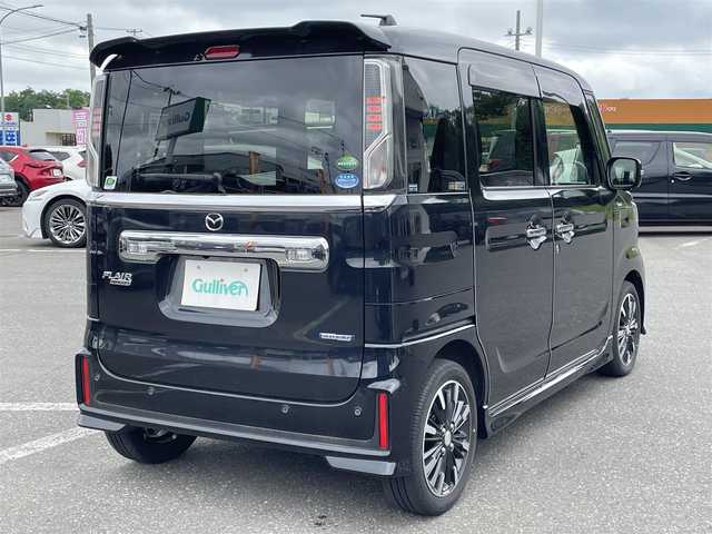 マツダ フレアワゴン カスタムスタイル ハイブリッド XT 青森県 2019(令1)年 1.5万km 黒 ４ＷＤ/全周囲カメラ/両側パワースライドドア/社外ナビ/フルセグＴＶ/Ｂｌｕｅｔｏｏｔｈ/ＣＤ／ＤＶＤ/ＵＳＢ/バックカメラ/ドライブレコーダー/シートヒーター/ＬＥＤヘッドライト/ハーフレザー/純正15インチアルミホイール