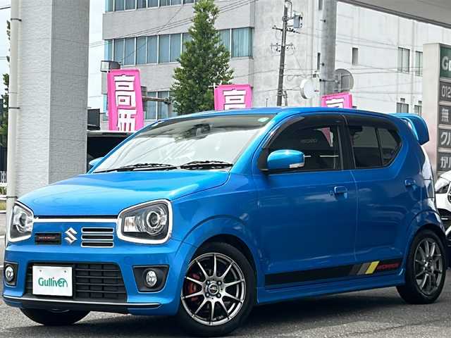 スズキ アルト ワークス 岐阜県 2021(令3)年 2.7万km ブリスクブルーM /純正ナビ/（CD/DVD/BT/フルセグTV）//SWK ECU//SWKルーフスポイラー//SWKマフラー//MONSTAR製シフトノブ//MONSTAR製フットレスト//CUSCO製タワーバー//HKS製ブローオフバルブ//NAViC車高調//社外エアクリーナー//社外アルミホイール