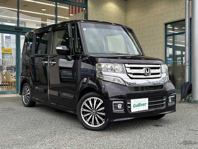 ホンダ Ｎ ＢＯＸ カスタム G ターボ Lパッケージ 愛知県 2016(平28)年 7.8万km プレミアムベルベットパープル・パール ディーラー8インチSDナビ(VXM-165VFEi)/(Bluetooth/フルセグTV/DVD/AppleCarplay)/バックカメラ/両側パワスラ/純正ビルトインETC/クルーズコントロール/パドルシフト/アイドリングストップ/サイドビューサポートミラー/サイドアンダーミラー/ハーフレザーシート/(AllerCleanシート)/スマートキー/(スペアキー×1)/取説/保証書