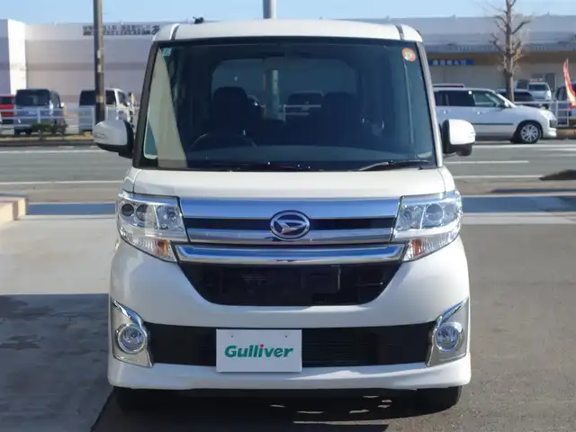 ダイハツ タント カスタム RS スマートセレ SA 静岡県 2014(平26)年 6.5万km パールホワイトⅢ 禁煙車/スマートアシスト/　衝突軽減ブレーキ/　誤発進抑制機能/　先行車お知らせ機能/車検R9年7月24日まで/純正オプションナビ（NSZP-W640D）/　　CD/DVD/BT/ワンセグTV/HDMI/バックカメラ/両側パワースライドドア/社外ETC/ecoIDLE/ステアリングスイッチ/オートライト/LEDヘッドライト/オートライト/フォグランプ/純正フロアマット/取扱説明書/保証書