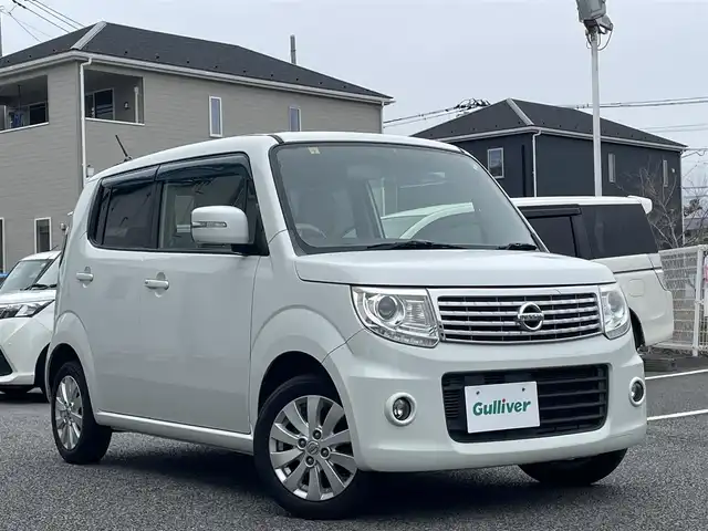 日産 モコ ドルチェX 静岡県 2014(平26)年 7.5万km スノーパールホワイト ユーザー買取/純正SDナビ(MM113D-A)/　【CD/SD/ラジオ/VTR/TV】/純正14インチAW/合皮レザーシート/バックカメラ/ETC/スマートキー/プッシュスタート/アイドリングストップ/新車時保証書/取扱説明書/スペアキー×1