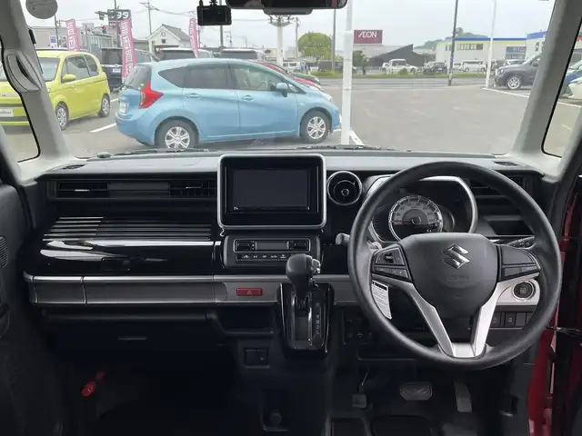 スズキ スペーシア カスタム HYBRID GS 長崎県 2018(平30)年 3.5万km フェニックスレッドパール /社外ナビ/　(CD BT USB iPod AM FM)//片側パワースライドドア//衝突軽減ブレーキ//レーンキープアシスト//シートヒーター//アイドリングストップ//コーナーセンサー//ETC//オートライト//LEDヘッドライト//プッシュスタート//リアサンシェード//スマートキー
