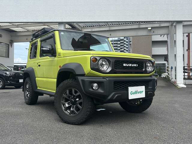 スズキ ジムニー シエラ JC 宮崎県 2020(令2)年 1.7万km キネティックイエロー/ブラック ワンオーナー/純正ナビ/DVD/CD/SD/MSV/BT/USB/フルセグTV/バックカメラ/純正LEDヘッドライト/純正フォグランプ/オートライト/純正１６インチアルミホイール/ルーフキャリア/リアラダー/革巻きステアリング/ステアリングスイッチ/前席シートヒーター/衝突被害軽減ブレーキ/LKA/横滑り防止/ダウンヒルアシストシステム/スマートキー×２/前後タイプドライブレコーダー/純正ゴムフロアマット/純正ドアバイザー/ETC/電動格納ウインカードアミラー
