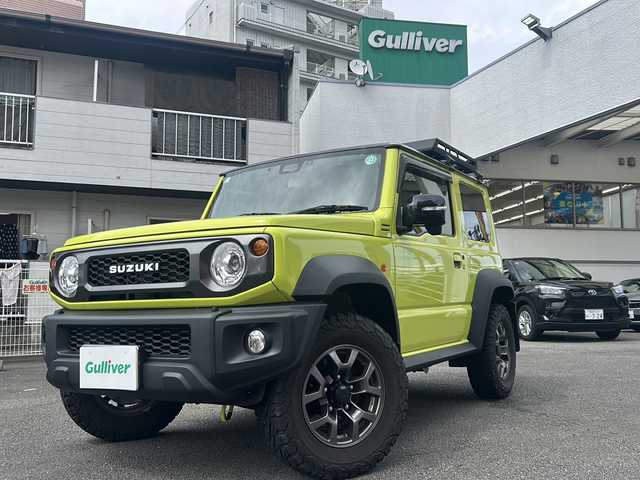 スズキ ジムニー シエラ JC 宮崎県 2020(令2)年 1.7万km キネティックイエロー/ブラック ワンオーナー/純正ナビ/DVD/CD/SD/MSV/BT/USB/フルセグTV/バックカメラ/純正LEDヘッドライト/純正フォグランプ/オートライト/純正１６インチアルミホイール/ルーフキャリア/リアラダー/革巻きステアリング/ステアリングスイッチ/前席シートヒーター/衝突被害軽減ブレーキ/LKA/横滑り防止/ダウンヒルアシストシステム/スマートキー×２/前後タイプドライブレコーダー/純正ゴムフロアマット/純正ドアバイザー/ETC/電動格納ウインカードアミラー
