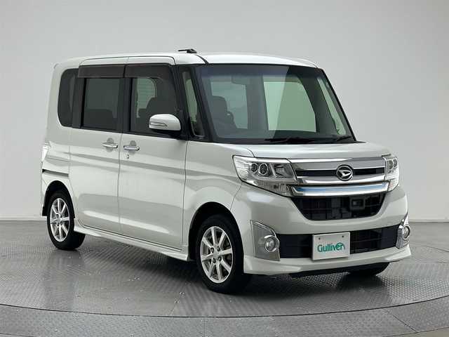 ダイハツ タント カスタム X トップED SA 兵庫県 2015(平27)年 5.5万km パールホワイトⅢ 純正8インチSDナビ　（ダイハツ　NSZN-W650）/（CD、DVD、AM/FM、BT、SD、HDMI、フルセグ）/バックカメラ/両側パワースライドドア/社外ETC/アイドリングストップ/レザー調シートカバー/電動格納ミラー/ウィンカーミラー/ドアバイザー/純正フロアマット/オートライト/プッシュスタート/スマートキー/純正14インチAW/LEDヘッドライト