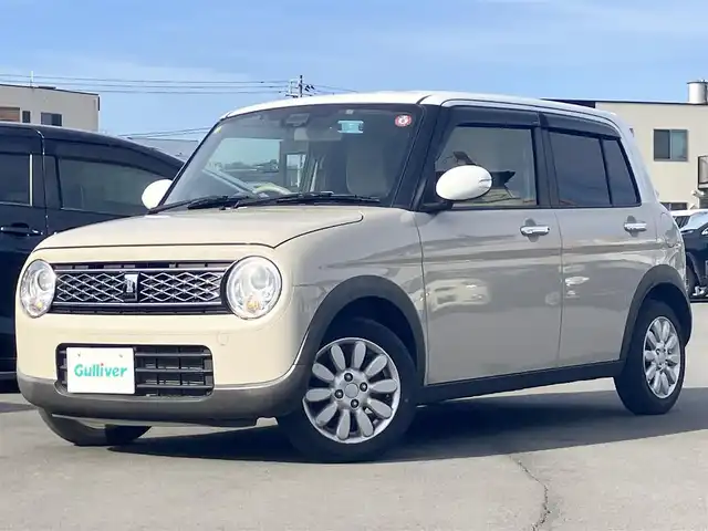 スズキ ラパン X 静岡県 2020(令2)年 5.4万km フォーンベージュメタリック/ホワイト2トーンルーフ エンジンスタートボタン/パワーステアリング/パワーウィンドウ/ワンオーナー/アイドリングストップ/スマートキー/スペアキー1本/オートエアコン/ＥＴＣ/バックカメラ/ＳＤナビ（ＣＤ／ＤＶＤ／ＢＴ／フルセグ）/ドライブレコーダー2カメラ式/ベンチシート/純正フロアマット/布シート/前席シートヒーター/純正アルミホイール/ＡＢＳ/横滑り防止装置/コーナーセンサー/レーンキープアシスト/盗難防止装置/オートライト/オートマチックハイビーム/Ｗエアバッグ/衝突軽減システム