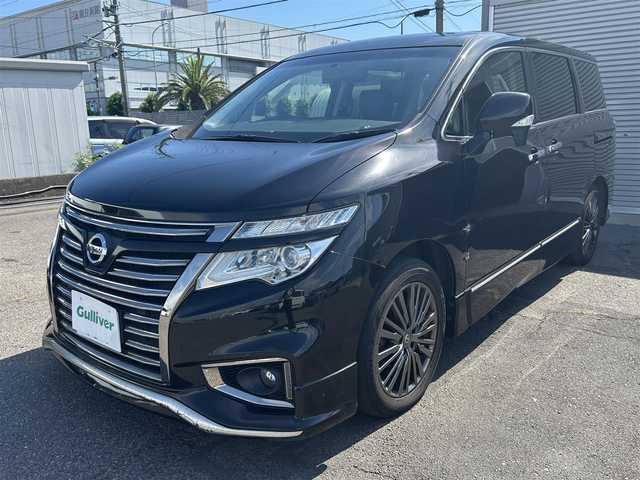日産 エルグランド 250HWS アーバンクロム 愛知県 2015(平27)年 10万km ファントムブラック フルセグテレビ/バックカメラ/フリップダウンモニター/オットマン/プッシュスタート/両側パワースライドドア/ETC